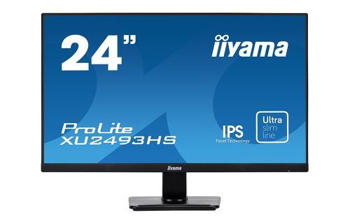 iiyama ProLite XU2493HS-B1 - LED-monitor - 23.8 - 1920 x 1080 Full HD (1080p) - IPS - 250 cd/m² - 1000:1 - 4 ms - HDMI, VGA, DisplayPort - luidsprekers - zwart