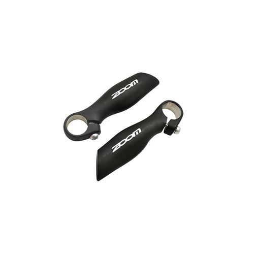 Embout de cintre vtt zoom alu noir ergonomique l120mm138gr avec bouchons de cintre (pr)