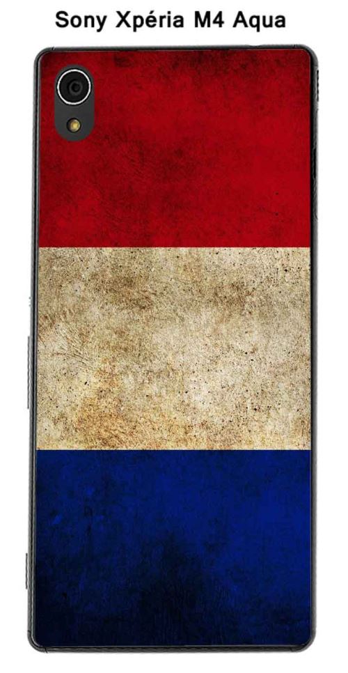 Coque Drapeau France vintage pour Sony Xpéria M4 Aqua