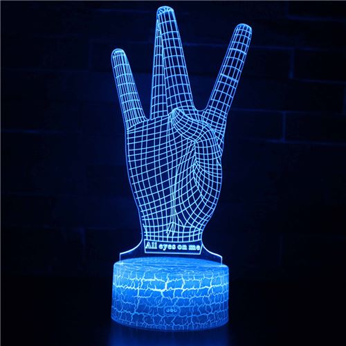 Lampe 3D Tactile Veilleuses Enfant 7 Couleurs avec Telecommande - Style #343