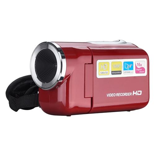 Caméscope vidéo HD 720P 4x Zoom numérique 2,0 pouces -rouge