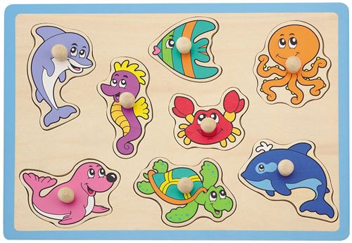 Jouéco puzzle forme créatures de la mer 8 pièces bleu