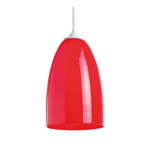 Suspension conique en verre translucide diamètre 16cm Ogive rouge rouge