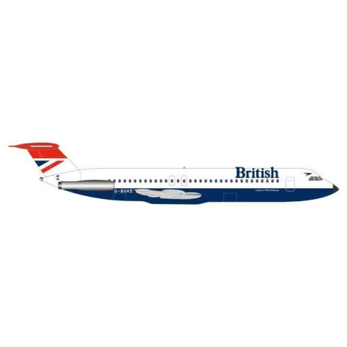 Miniatures montées - British Airways BAC 1-11-500 - Negus colors G-BGKE - 6.5cm 1/500 Herpa