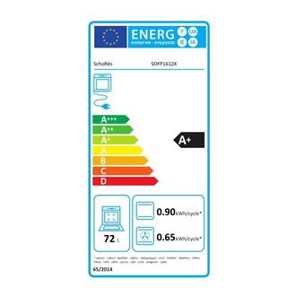 Scholtès SOFP1612X - Four - intégrable - niche - largeur : 56 cm - profondeur : 55 cm - hauteur : 58.5 cm - avec système auto-nettoyant - classe A+ - noir