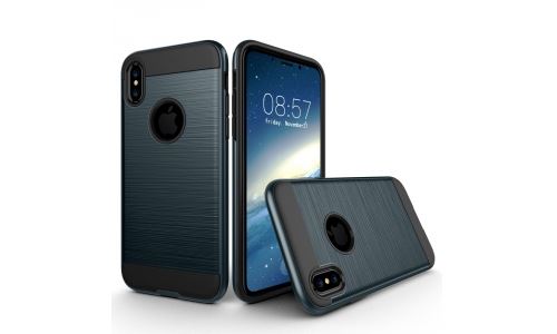 Coque hybride iPhone X renforcée coloris bleu