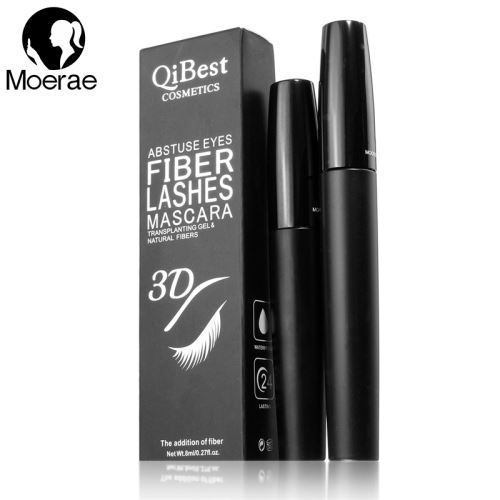 Le maquillage noir de mascara de fibre de cil imperméable de long cils s'allonge