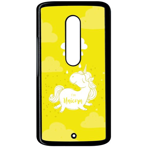 Coque Motorola X Play Unicorne Nuage Fond Jaune