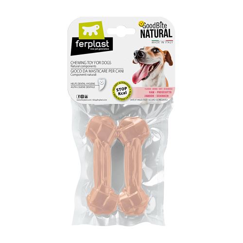 Comparer les prix de Ferplast GOODBITE NATURAL S jouet os pour l'hygiène dentaire, saveur de jambon, chien moyen-petit (5-10 Kg), naturel, 2 pièces de 40g