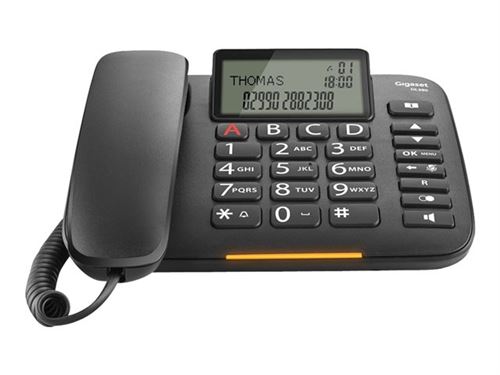 Gigaset DL380 - Téléphone filaire - noir