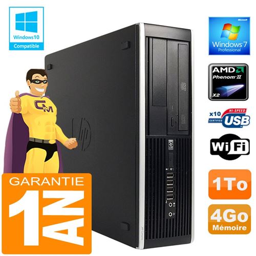 Pc hp compaq 6005 pro sff amd phenom ii ram 4go disque 1 to graveur dvd wifi w7 État correct - Hewlett-Packard reconditionné disponible sur Fnac