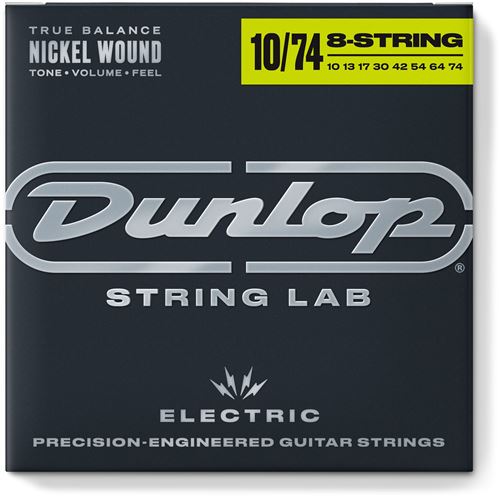 Dunlop DEN1074 - Jeu de cordes guitare électrique 8 cordes - Nickel 10-74