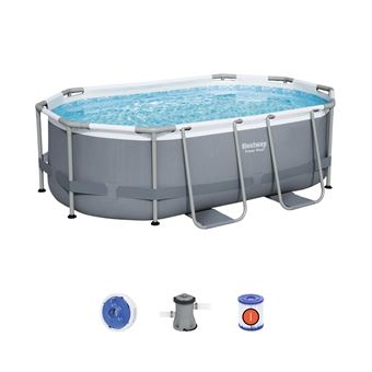 Piscine ovale tubulaire 3 x 2 m BESTWAY - Quartz 6 m² ...