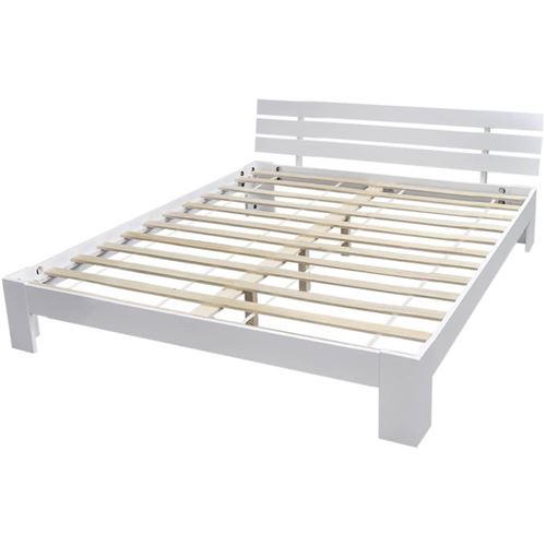 vidaXL Lit Bois de pin massif 160 x 200 cm Blanc