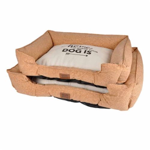 Lot de 2 Paniers pour Chien Cork 90cm Blanc & Naturel