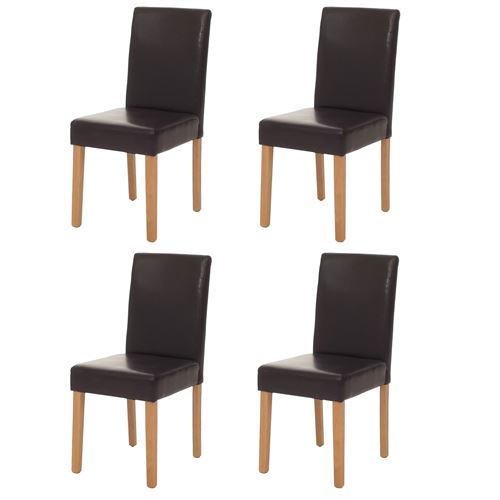 Mendler Lot de 4 chaises en bois marron pour salle à manger hauteur 90 cm - Image 3