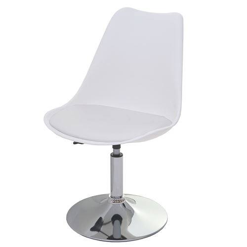 2x chaise pivotante Malmö T501, réglable en hauteur, similicuir blanc