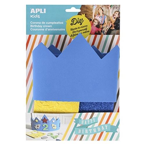 Apli kids 14478 en mousse eva bleu anniversaire couronne sadapte à tous (taille unique)