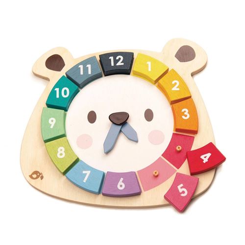 Tender Toys horloge puzzle Bear wood junior 23,8 x 22 x 2 cm