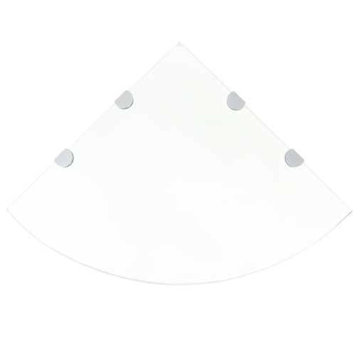 vidaXL Étagère de coin et supports chromés Verre transparent 45x45 cm243854