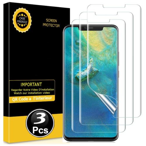 Protection écran pour Huawei Mate 20 Pro - [3 Pièces] [Couverture Totale] [Sans Bulles] [Protege les Bords] [Transparent]