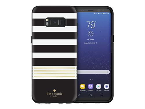 kate spade new york - Achterzijde behuizing voor mobiele telefoon - zwart, crème, stripe 2 gold foil - voor Samsung Galaxy S8+