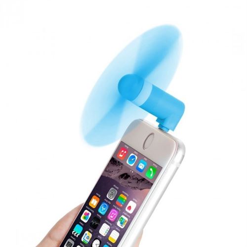 Mini Ventilateur pour IPHONE X Lightning Silencieux APPLE Rafraichie (BLEU)