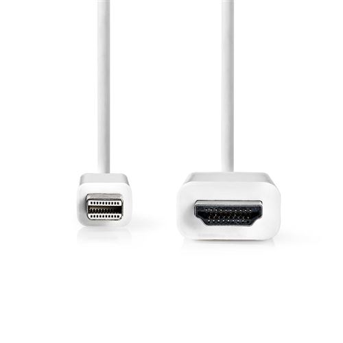 Nedis - Câble adaptateur - Mini DisplayPort mâle pour HDMI mâle - 2 m - blanc - rond
