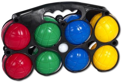 Jeu plein air - panier de 8 boules de petanque en plastique