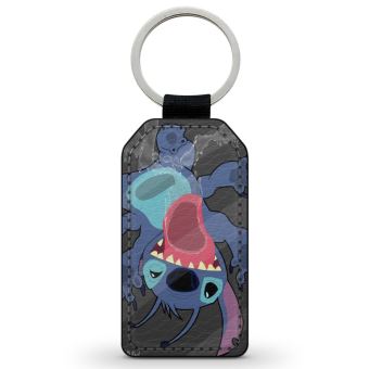 Porte-Cle Noir en Simili Cuir Leather Stitch Cute Fun Disney - 1
