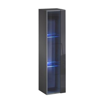 Vitrine Murale LED "Switch" 120cm Gris - 1