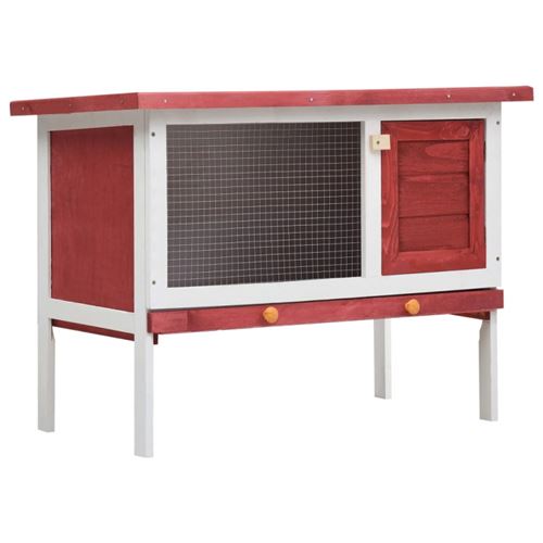Clapier d extérieur 1 niveau Rouge Bois