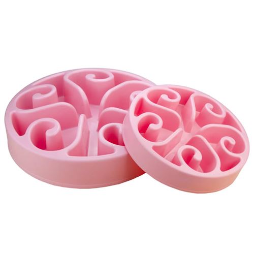 EAT SLOW LIVE LONGER Mangeoire lente Original Rose L