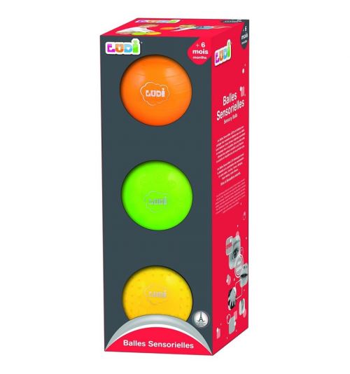 LUDI-Balle sensorielle jbm coffret de 3