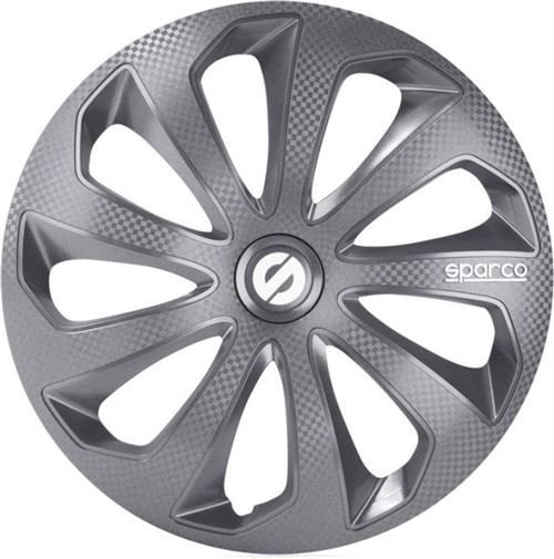 Sparco Enjoliveurs Sicilia 15 pouces ABS gris lot de 4