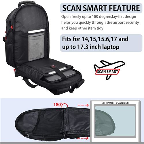 TD® Sac à Dos Ordinateur 17.3 Pouces Imperméable Sacoche PC Portable S –