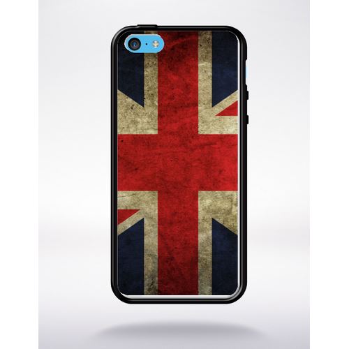 Coque Grande Bretagne Compatible Apple Iphone 5c Bord Noir Silicone