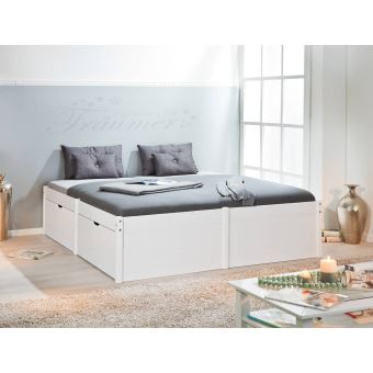 Magnifique Lit Multirangements En Pin Massif Blanc 180 X 200 Cm