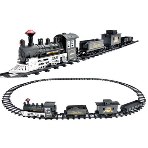 Train jouet avec lumières et sons Ensemble train Noël Train voies ferrées - Multicolore