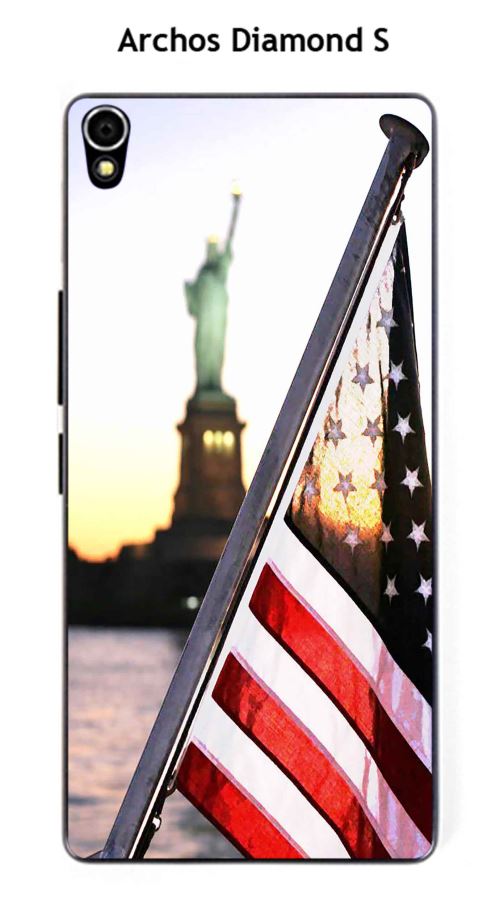 Coque TPU gel souple Archos Diamond S design New York Drapeau