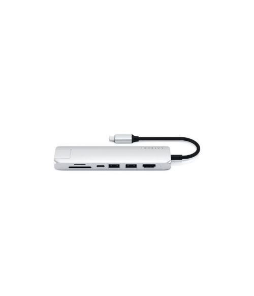 Adaptateur Satechi Slim Multi-port Type-C 4K Ethernet - Argent