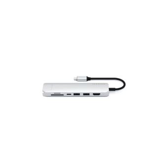 Adaptateur Satechi Slim Multi-port Type-C 4K Ethernet - Argent