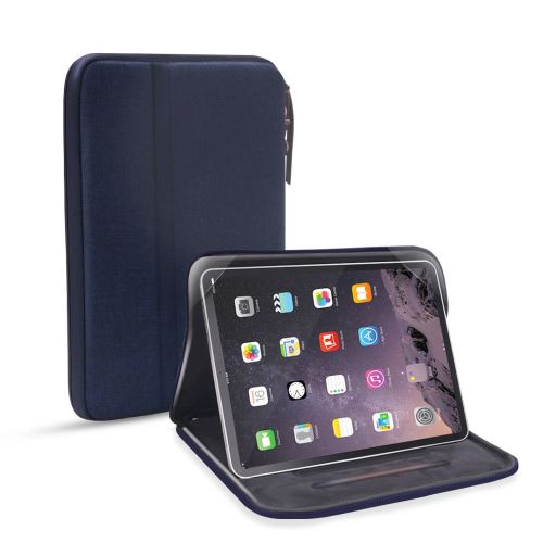 Sacoche en PU ventouse universelle en tissu bleu foncé pour votre Apple iPad 10.2 (2019)/iPad 10.5/iPad Pro 11/iPad 9.7 2018