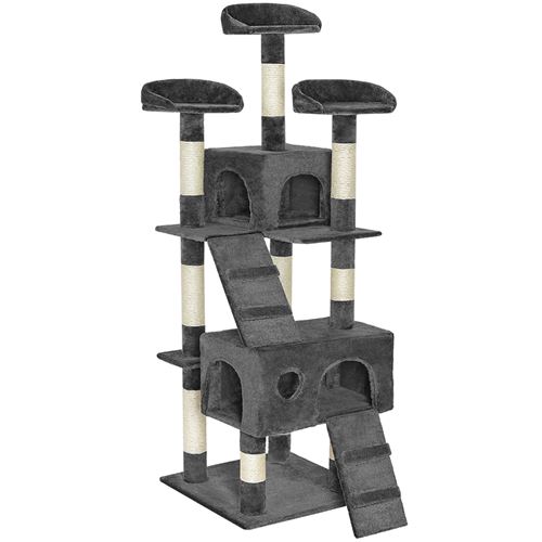 TecTake Arbre à chat MOGLI 170 cm - gris