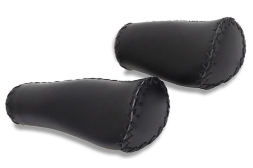 Selle Orient poignées en cuir 22 x 135/92 mm noir par paire