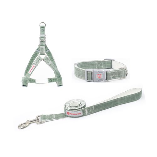 Meilleurs prix pour Harnais Colliers et Laisse en Fibre de bambou MARVELOUS pour chien kit - Vert clair (Taille: L)