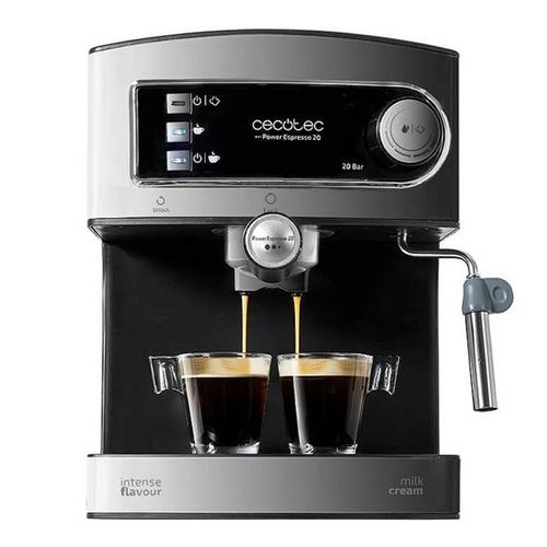 Cecotec Power Espresso 20 - Machine à café avec buse vapeur Cappuccino - 20 bar - acier inoxydable