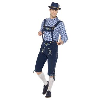 Smiffys Costume traditionnel Rutger le Bavarois Deluxe Bleu avec