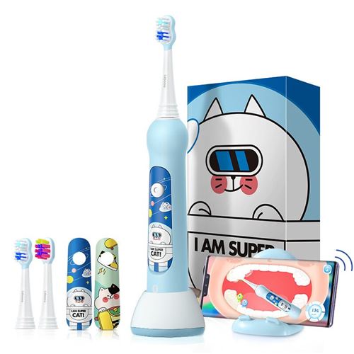 Brosse à dents électrique d'enfant HuaweiI Hilink 38000 rpm IPX7 3 Vitesses et 4 ModesSonique,212mm - Bleu