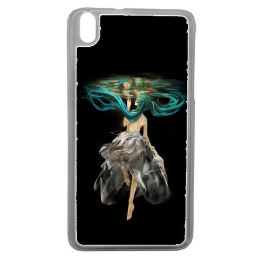 Coque Manga Fille Cheveux Bleu Compatible Htc Desire 816 Transparent